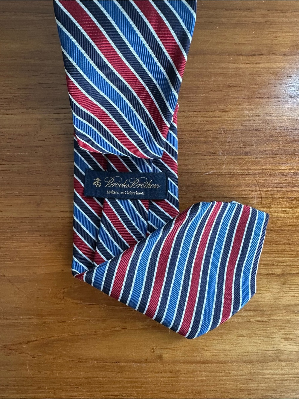 NWOT Brooks Brothers Striped Tie in Navy, Royal Blue & Burgundy